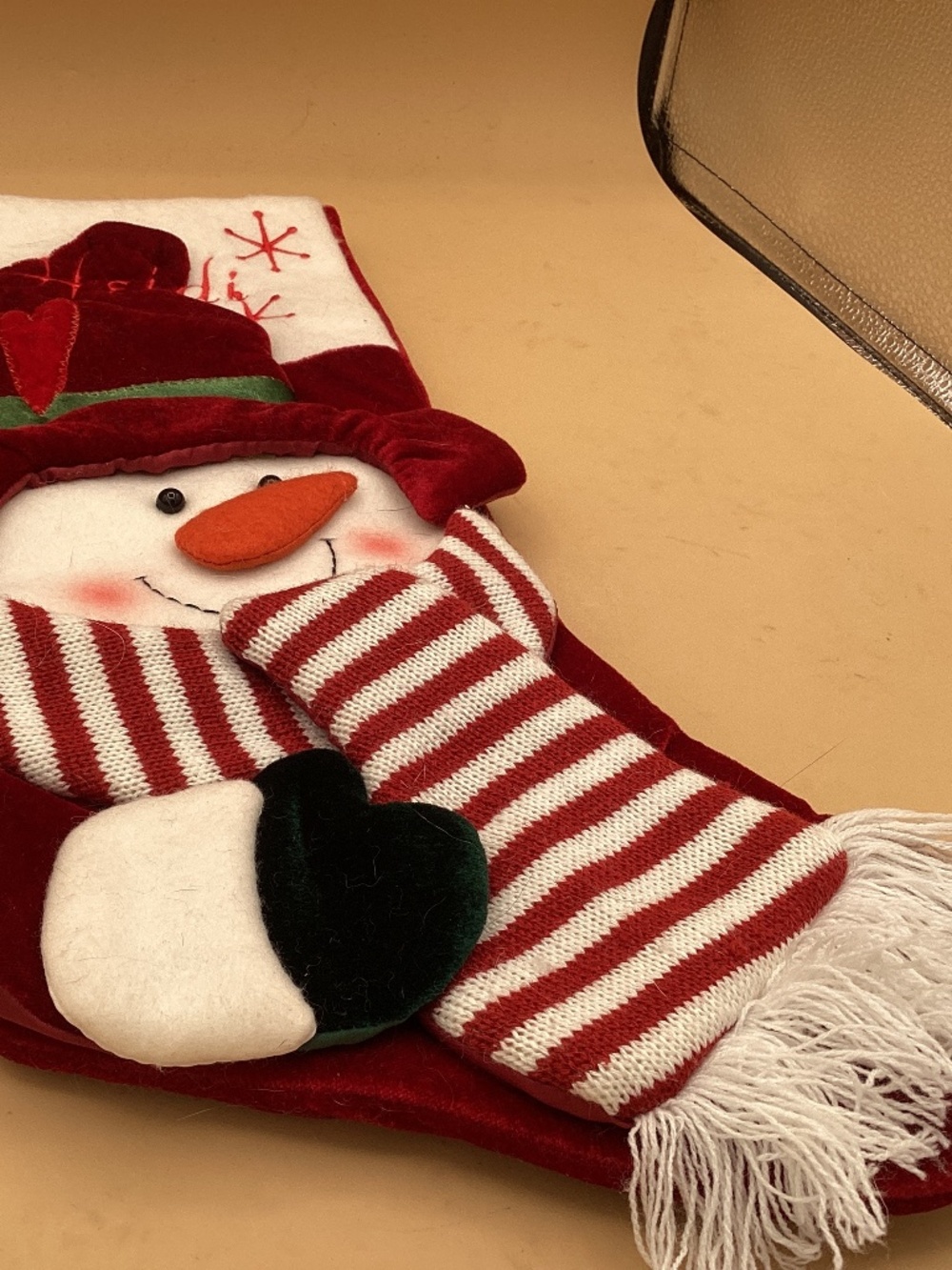 Heidi embroided Christmas stockings.